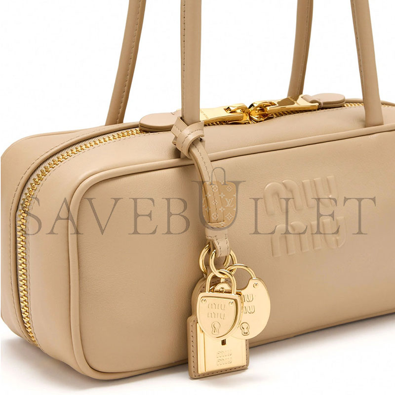 MIU MIU BEAU LEATHER BAG IN BLACK 5BB173 (28*12*8cm)